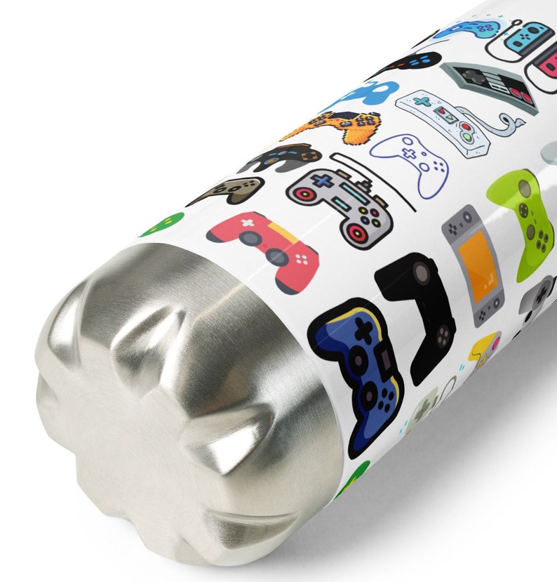 Game Controller Stainless Steel Water Bottle, Video Game Gift, Insulated Flask, Gift for Him, Gamer Birthday Party, Gamer Gift, Video game image 5