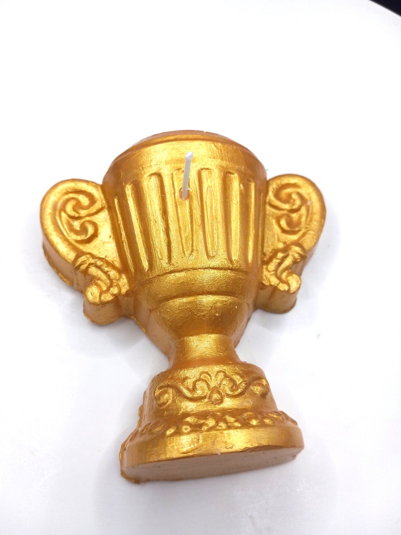 Trophy Cup Candle Award Cake Topper Cake Decoration Candles Sports Birthday Game Day Gold Medal Cup Unique Trophies for Husband Handmade image 2