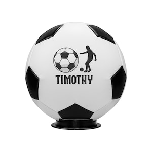 Personalized Soccer Ball Custom Name Boys Soccer Ball Soccer Ball with Display Base Two Sizes Soccer Ball Boys Gifts Birthday Gifts Football