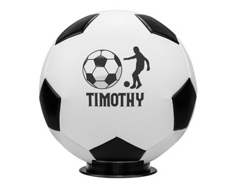 Personalized Soccer Ball Custom Name Boys Soccer Ball Soccer Ball with Display Base Two Sizes Soccer Ball Boys Gifts Birthday Gifts Football