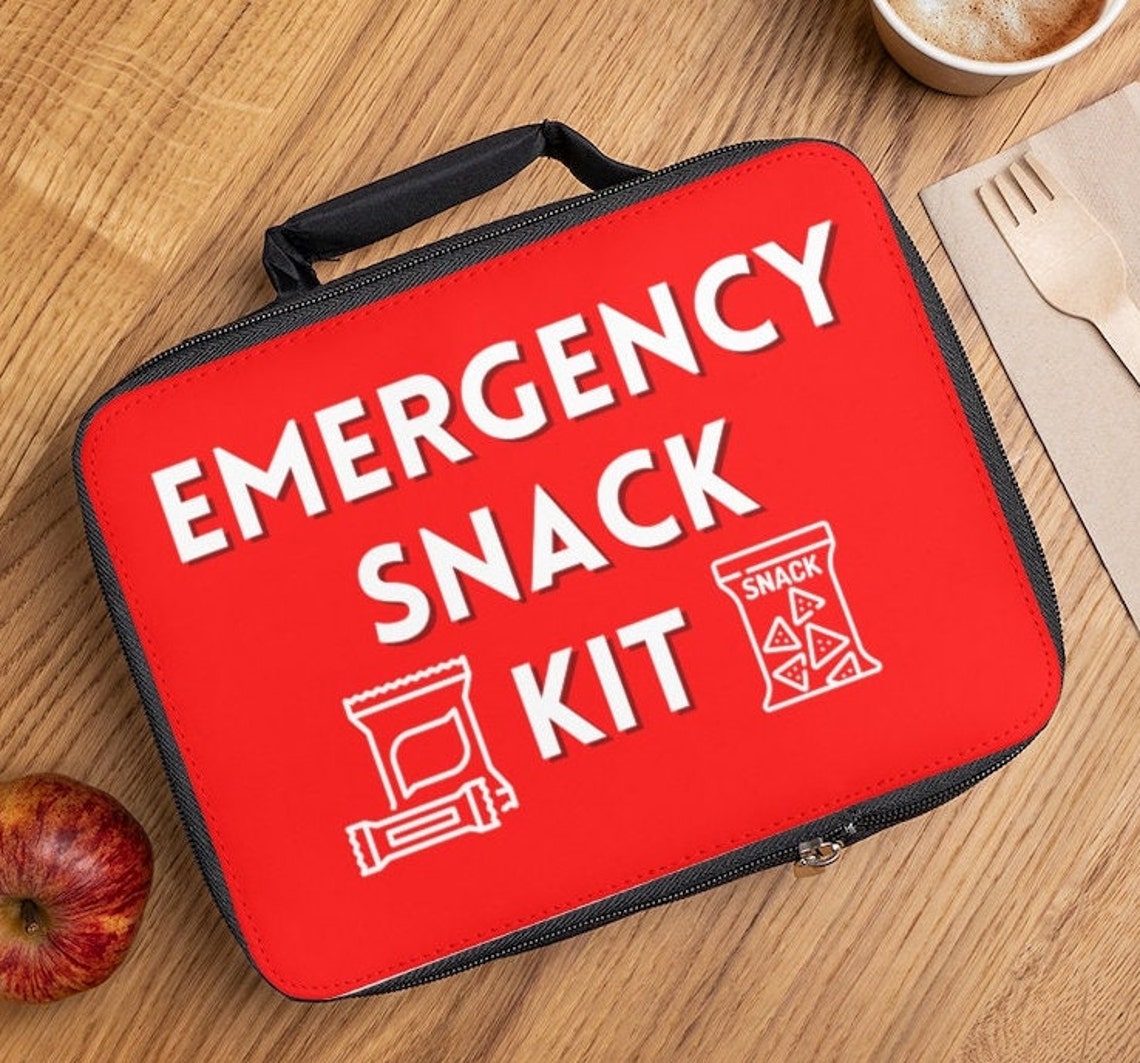 Emergency Snack Kit Lunch Bag Funny Insulated Bags Tote Gift Etsy