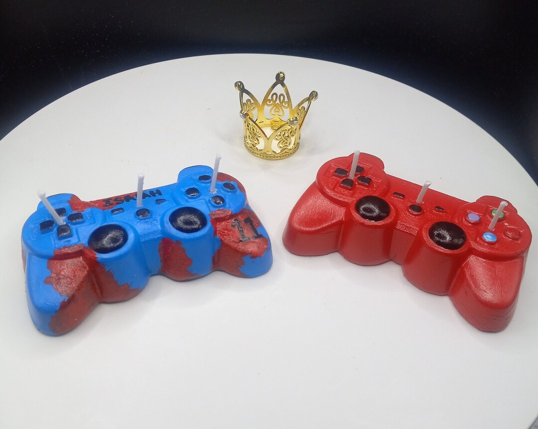 Game Controller Candle Gamers Gift Cake Topper Video Game Etsy