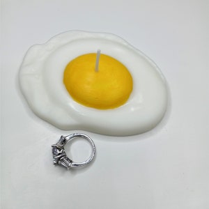 Fried Egg Candles Handmade Gifts Unique Cake Candle Fake Food Art Breakfast Decor Soy Wax Prank Gag Eggs Stocking Stuffer Birthday Votive image 2