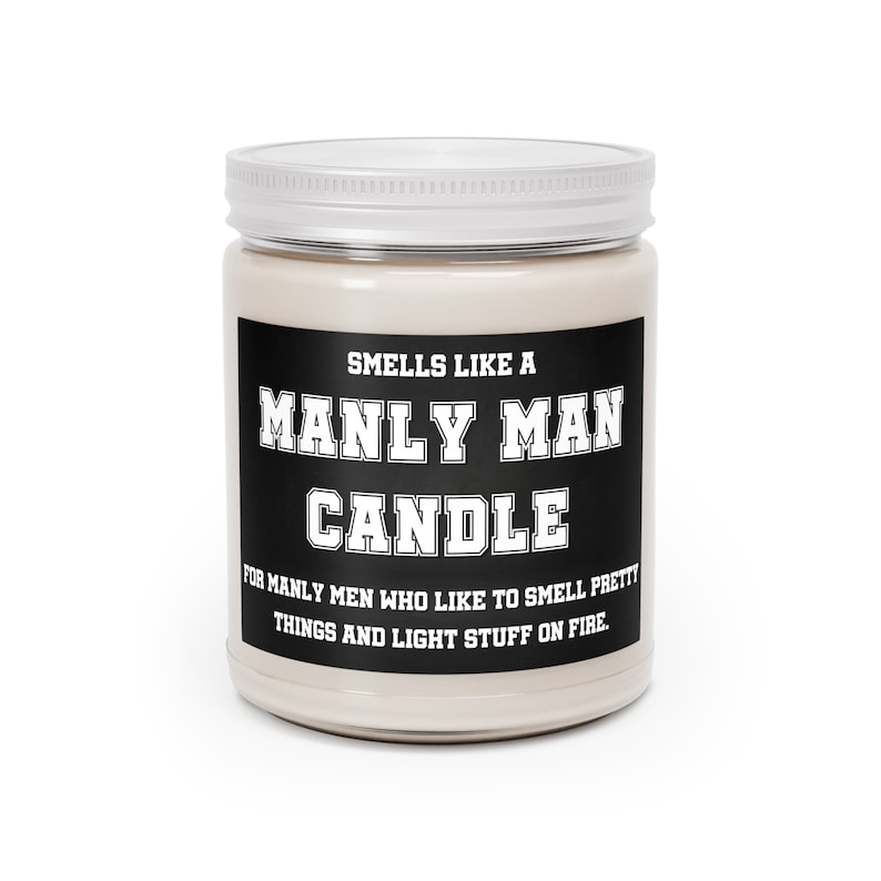 Manly Man Candle Gift for Him Man Candle Funny Gift for Husband Mens Gifts Manly Men Candles for Men Funny Candle with Saying Boyfriend image 1