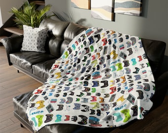 Video Game Blanket Boys Bedroom Decor Gift for Son Gamer Gift Bedding Gamer Gift Husband Game Controller Throw Game Room Décor Gaming Gifts