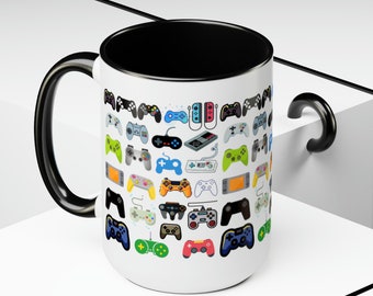 Game Controller Mug Gamer Coffee Tea Mug Funny Gaming Gift Video Game Birthday Gift for Dad Son Gamer Gift Gaming Home Décor Gift for Him