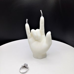 Love Hand Symbol Candle-3D Hand Candle-Hand Gesture Candle-Realistic Hand candle Sign Language Candle Cake Topper Fondant Candle Home Decor image 1