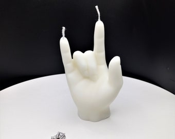 Love Hand Symbol Candle-3D Hand Candle-Hand Gesture Candle-Realistic Hand candle Sign Language Candle Cake Topper Fondant Candle Home Decor