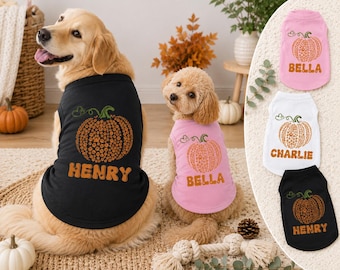 Customizable Pumpkin Dog Shirt: Halloween Pet Tank Top (S-3XL)