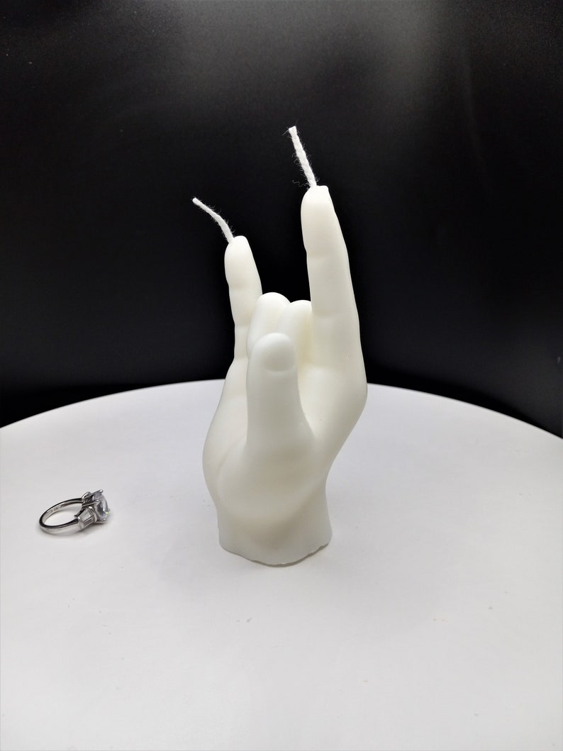 Love Hand Symbol Candle-3D Hand Candle-Hand Gesture Candle-Realistic Hand candle Sign Language Candle Cake Topper Fondant Candle Home Decor image 3