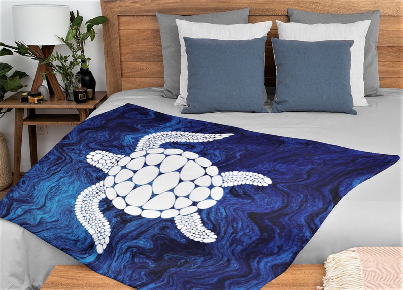 Turtle Throw Blanket Turtles Mandala Home Decor Sea Theme image 1