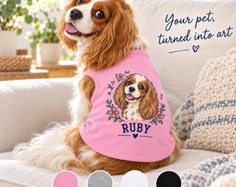 Custom Pet Tank S-3XL Personalized Pet Clothes Dog Tanks Dog Shirts Custom Picture or Phrase Blank Tank Top