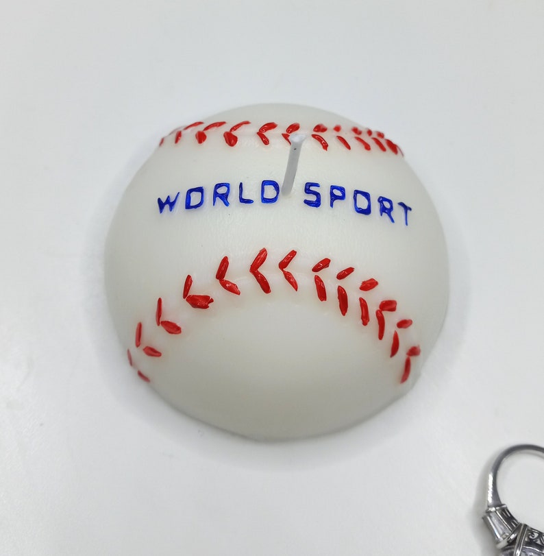 Baseball Candle Sports Birthday Party Cake Topper Unique Candles Game Day Home Decor Decorations Gift for Him for Dad Husband World Sport image 3