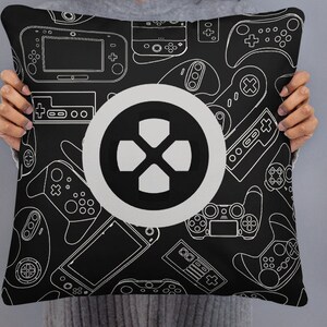 Game Controller Pillow Gamer Gift Game Room Decor Gaming Gifts for Him Man Cave Video Game Birthday for Him Husband Son's Bedroom Throw image 3