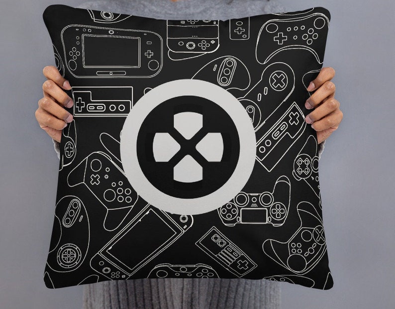 Game Controller Pillow Gamer Gift Game Room Decor Gaming Gifts for Him Man Cave Video Game Birthday for Him Husband Son's Bedroom Throw image 3
