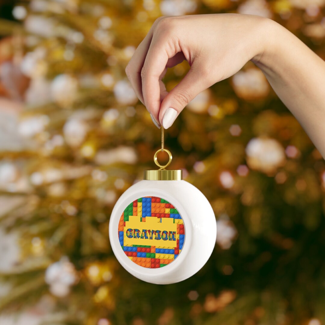 Personalized Childs Ornament Custom Name Building Block Ornaments ...