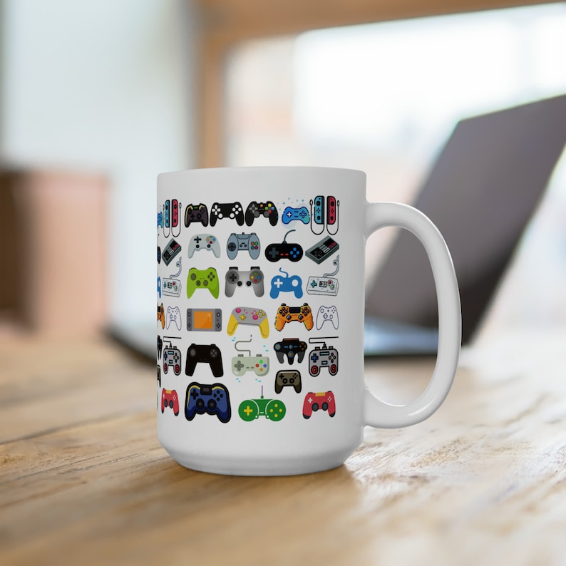 Game Controller Mug Gamer Coffee Tea Mug Funny Gaming Gift Video Game Birthday Gift for Dad Son Gamer Gift Gaming Home Décor Gift for Him image 9