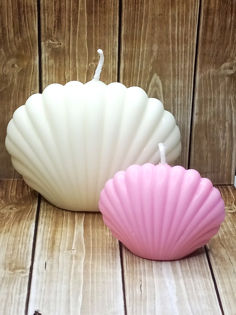 Custom Color SeaShell Candle Shell Shells Home Decor Wedding Gift for Her Him Unique Candle Pearl of the Sea Shell Ocean Beach House Seaside image 1