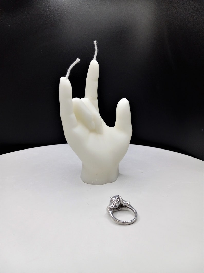 Love Hand Symbol Candle-3D Hand Candle-Hand Gesture Candle-Realistic Hand candle Sign Language Candle Cake Topper Fondant Candle Home Decor image 7