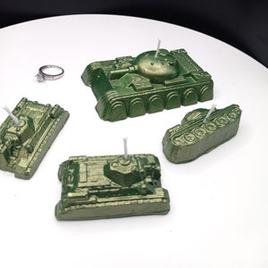 Video Game Birthday Tank Candle Tank Cake Topper War Tanker Candle Gaming Gamer Gift for Him Unique Home Decor Party Decorations Boys Gifts image 2