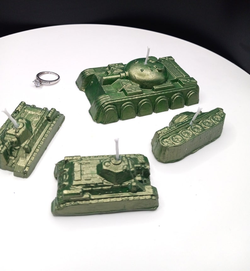 Video Game Birthday Tank Candle Tank Cake Topper War Tanker Candle Gaming Gamer Gift for Him Unique Home Decor Party Decorations Boys Gifts image 2