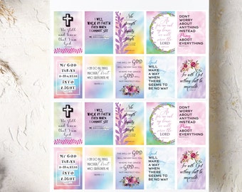 Digital Bible Verse Sticker Bundle Religious Quote Stickers Christian Printable Stickers DIY Laptop Decal Print & Cut Bible Scripture Art