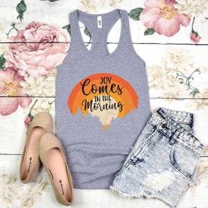 Inspirational Saying Womens Tank Top Cute Summer Tanks Retro Sunrise Nature Cute Vacation Clothing Christian Phrases Gift for Her Beach Heather Grey