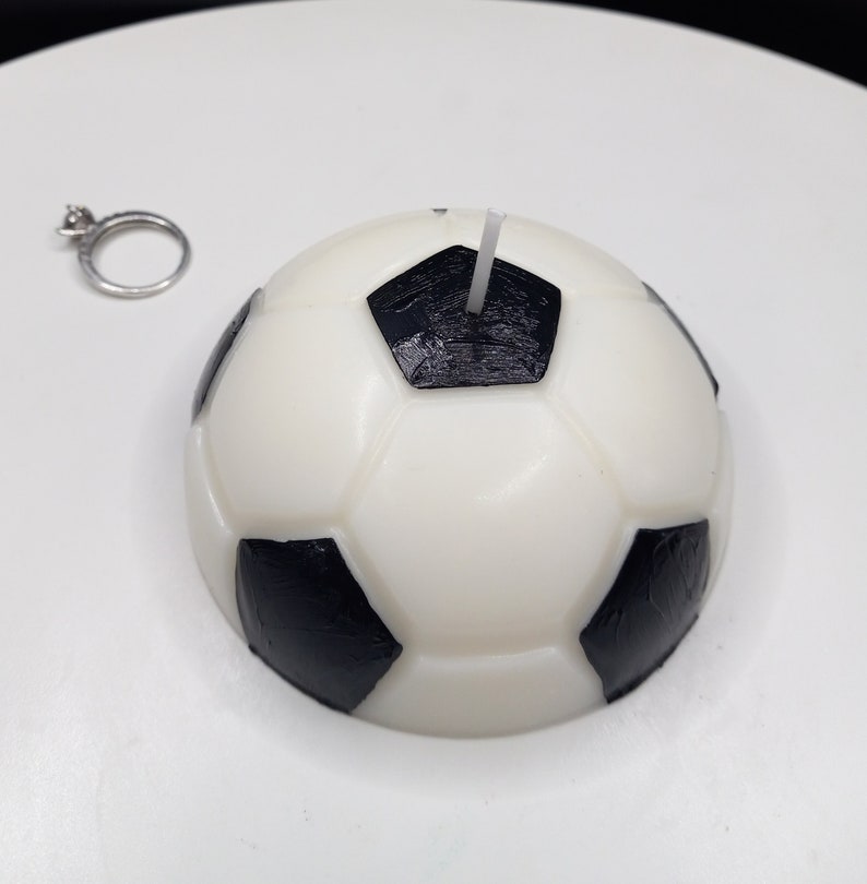 Soccer Ball Candle Cake Topper Decoration Soy Wax Sports Decor Etsy