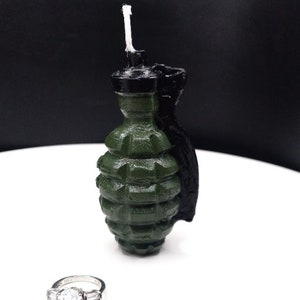 Grenade Candle Cake Topper Bomb Gamer Candles War Video Games Birthday Theme Gaming Husband Fathers Gift for Him TNT Fondant 3D Grenades ArmyWBlackHandle