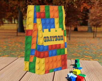 Custom Name Building Block Lunch Bag Reusable Insulated Bags Boys Lunch Bags Gift for Child Toddler School Supplies Personalized Birthday