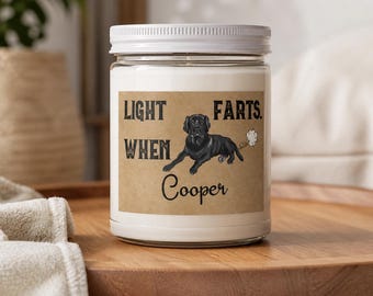 Personalized Labrador Candle: Funny Dog Lover Gift, Odor Eliminator
