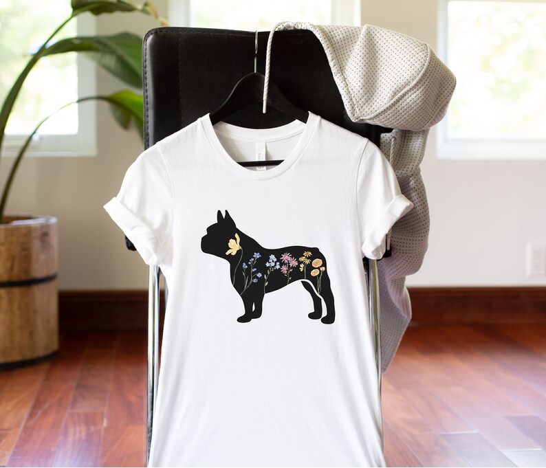 Wildflower French Bulldog Shirt Frenchie Dog Shirts Dog Lover image 1