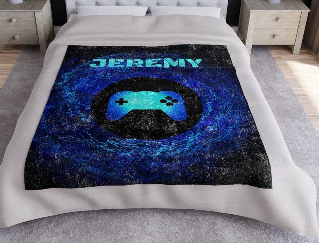 Personalized Video Game Blanket Velvet Sherpa Throw Blankets Etsy