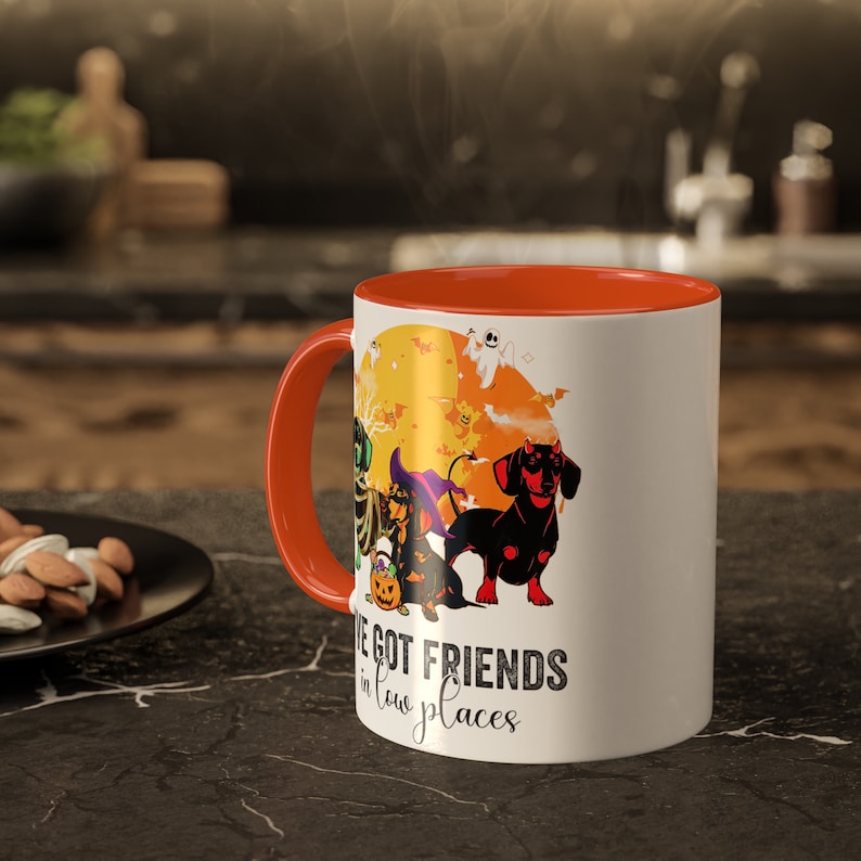 Halloween Dachshund Coffee Mug Doxie Mom Funny Halloween Mugs Dog Lover Gift Weiner Dog Cup Happy Halloweenie Gift for Her Fall Dachshund image 5