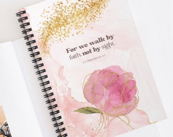 Bible Verse Spiral Notebook Scripture Art Elegant Bible Study Journal Church Notes Sermon Notebooks Gift for Her Christian Gift Prayer Dream