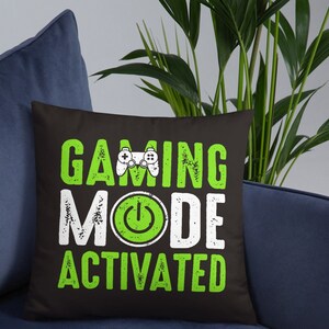 Gaming Pillow Video Game Room Decor Home Decorative Pillows Old School Gaming Gamer Gift for Him Man Cave Boys Bedroom Couch Accent image 5