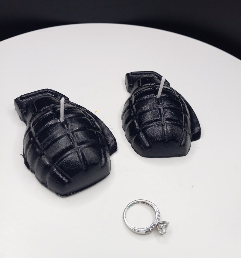 Grenade Candle Birthday Cake Topper Video Game Candles Unique Cake Theme Gamer Gifts Gaming Gift for Him Birthday Cake Decor Decorations TwoBlackGrenades