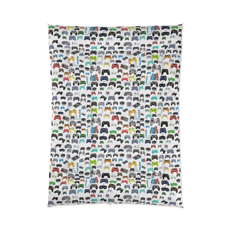 Video Game Bedding Comforters Gaming Gifts Comforter All Sizes 68 x 88, 68 x 92, 88 x 88, 104 x 88 Game Controller Print Boys Bedroom Decor image 8