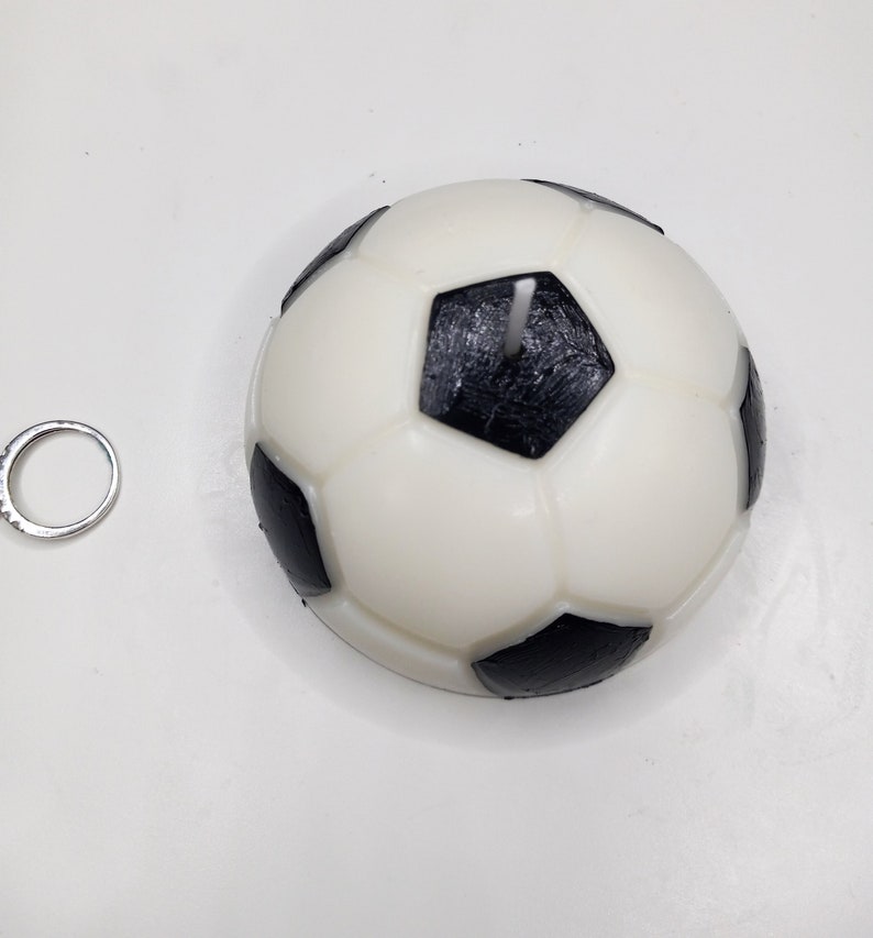 Soccer Ball Candle Cake Topper Decoration Soy Wax Sports Decor Birthday Candles Unique Game Day Party Decor Gift Ideas Decorating Soccer image 5