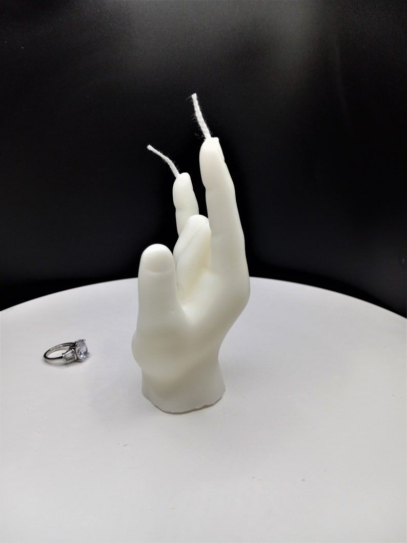 Love Hand Symbol Candle-3D Hand Candle-Hand Gesture Candle-Realistic Hand candle Sign Language Candle Cake Topper Fondant Candle Home Decor image 5