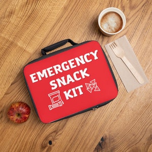 Emergency Snack Kit Lunch Bag Funny Insulated Lunch Bag Gift for Her Fathers Day Gift for Him Dad Birthday Mom Gift Christmas Reusable Lunch image 1