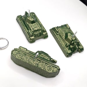 Mini Tank Candles Tank Cake Topper War Video Game Theme Tanker Fondant Candle Gaming Candle Video Game Birthday Gift for Him Gamer Candle