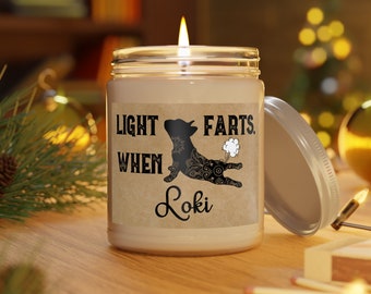 Holiday Scents French Bulldog Candle Personalized Gift Light When Name Farts Funny Gift for Dog Lover Frenchie Mom Dog Deodorant Dog Mom