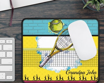 Personalized Tennis Mouse Pad Gift for Tennis Player Custom Name Computer Desk Decor Personalize with Name gift for Him Fathers Day