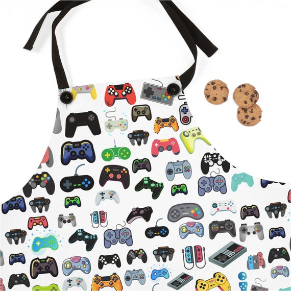 Game Controller Apron Grill Apron Gift for Him Gamers Gift for Dad Baking Gift for Husband Gift for Boyfriend Fathers Day Sons Aprons Grill