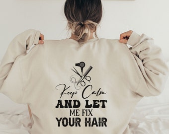 Custom Hair Stylist Sweatshirts Hoodies Crewneck Hooded For Women Cosmetology Plus Size Hoodie Shirts Beautician Hairstylist Gifts for Her