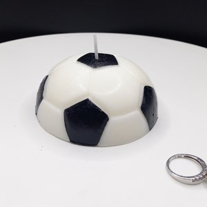 Soccer Ball Candle Cake Topper Decoration Soy Wax Sports Decor Birthday Candles Unique Game Day Party Decor Gift Ideas Decorating Soccer image 1