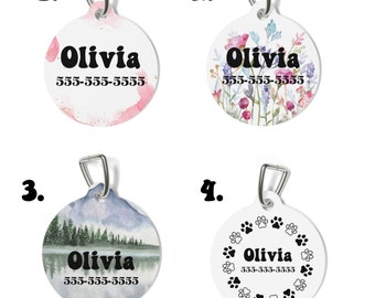 Custom Name Pet Tag Add Text Name Phone Dog Tag Metal Custom Personalized Pet ID Tag Cat Collar Tag Name Personalize Pet Identification Tags