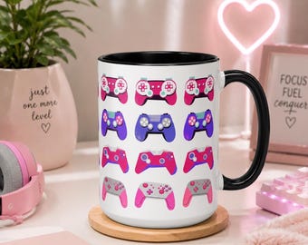 Gamer Girl Coffee Mug: Playful Game Controller Design