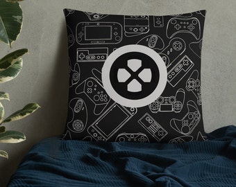 Game Controller Pillow Gamer Gift Game Room Decor Gaming Gifts for Him Man Cave Video Game Birthday for Him Husband Son's Bedroom Throw